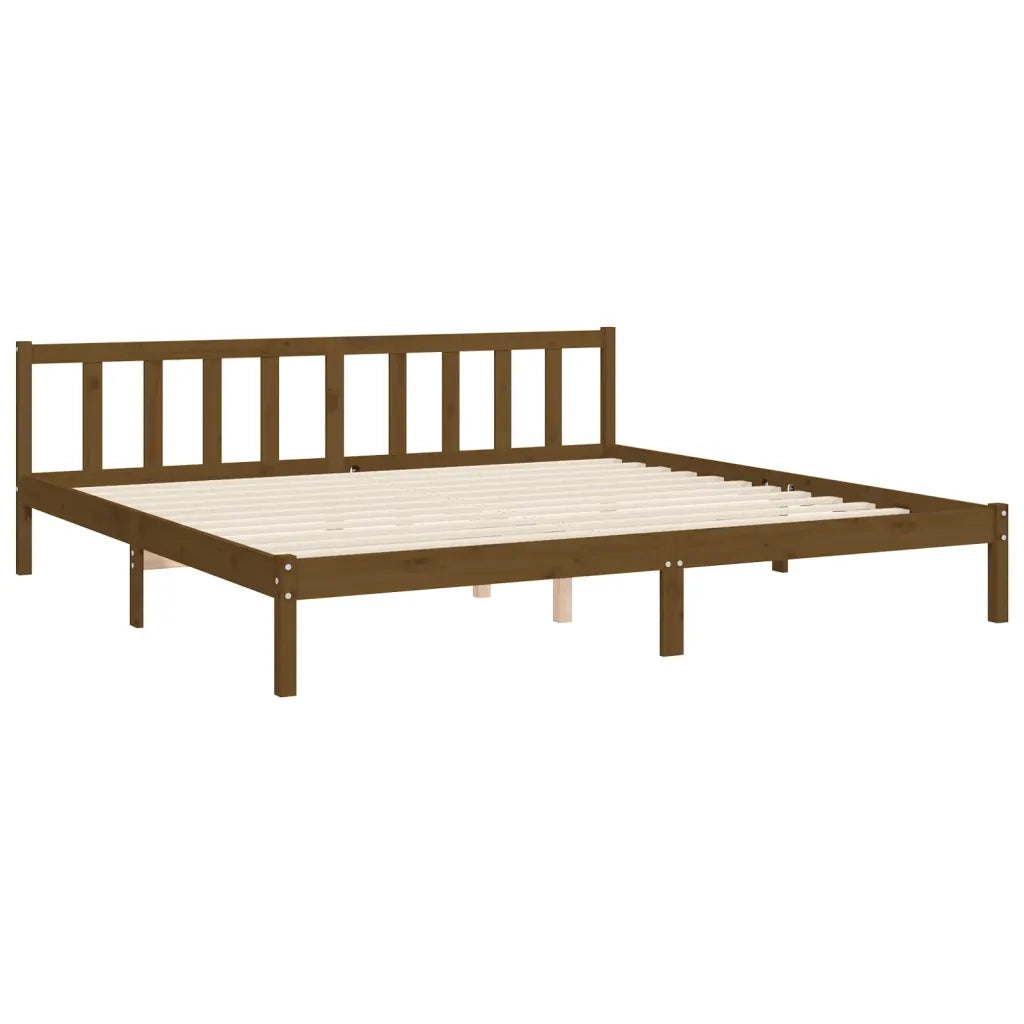 Giroletto con Testiera ambra 200x200 cm in Legno Massello 3193294