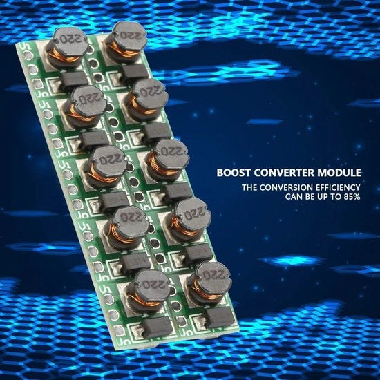 Modulo di Convertitore di Tensione Boost DC-DC 1.5V 1.8V 2.8V 3V 3.3V 3.7V 4.2V a 5V - 10 pezzi per Alimentazione Batteria di Accumulo