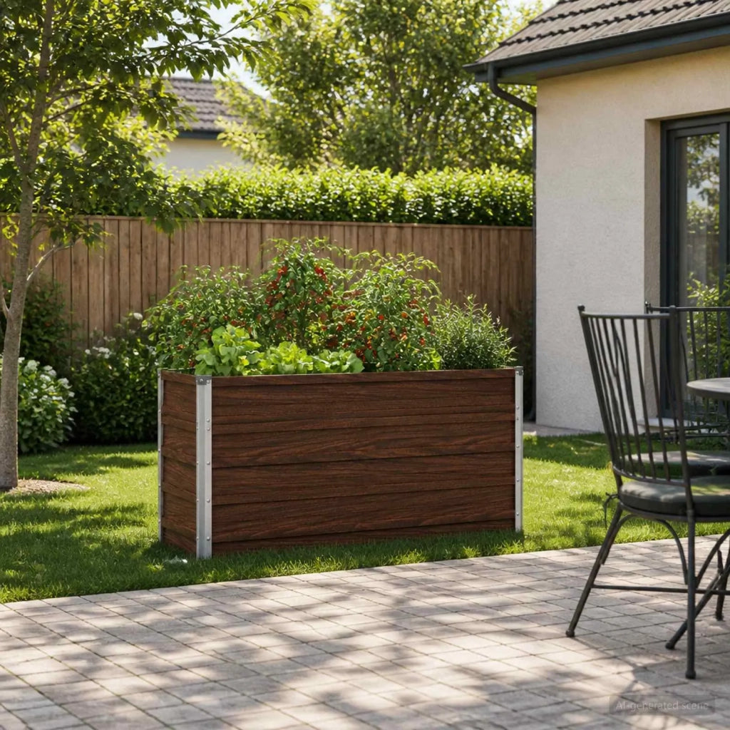 Letto rialzato da giardino Nero 100 x 40 x 55 cm 8006231