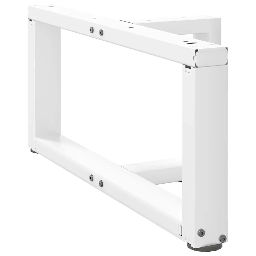 Gambe per Tavolino da Caffè a Forma di T 2 pz Bianche 60x25x(30-31) cm Acciaio 4013013