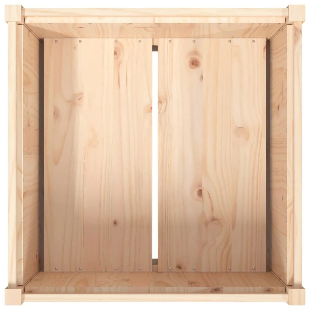 Fioriera rialzata per piante fiori patio o giardino esterno 70 x 70 x 70 cm legno di pino massiccio marrone 02_0038561
