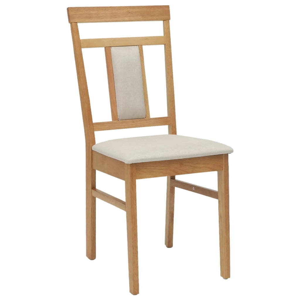 Sedia da pranzo 2 pcs Naturale e chiaro Legno di gomma solido