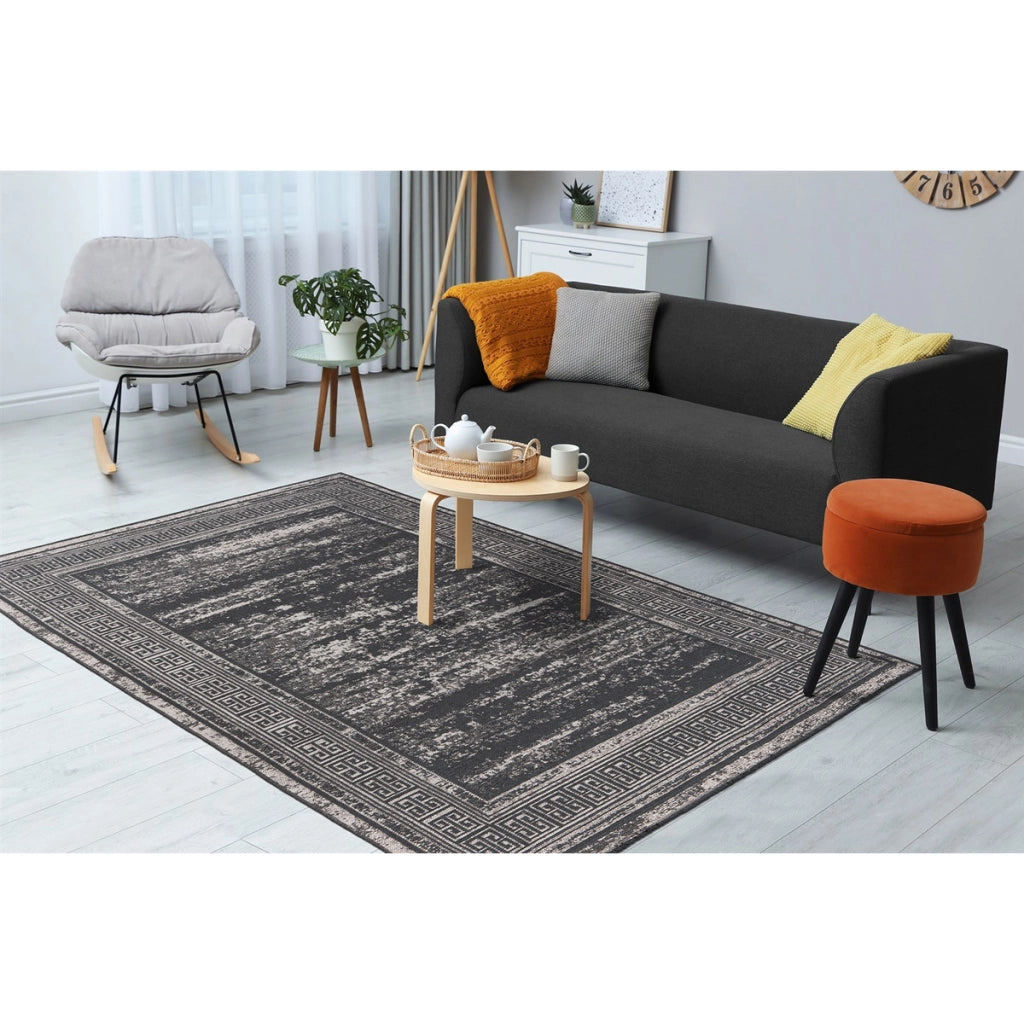 Tappeto moderno Kalevi 300 in grigio con trama a rilievo