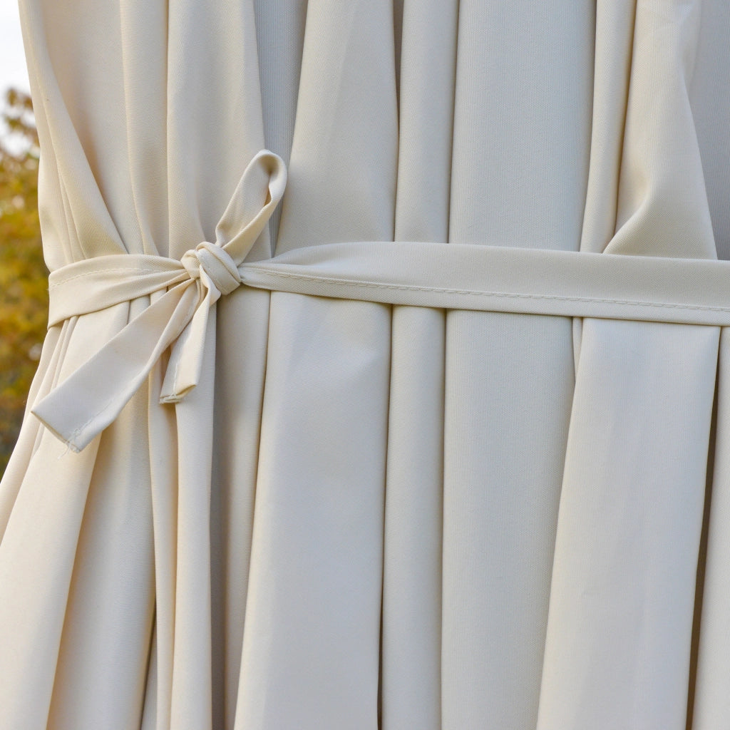 Doppio parasole con illuminazione LED 440 x 256 cm con manovella perfetto per giardino e patio colore bianco crema