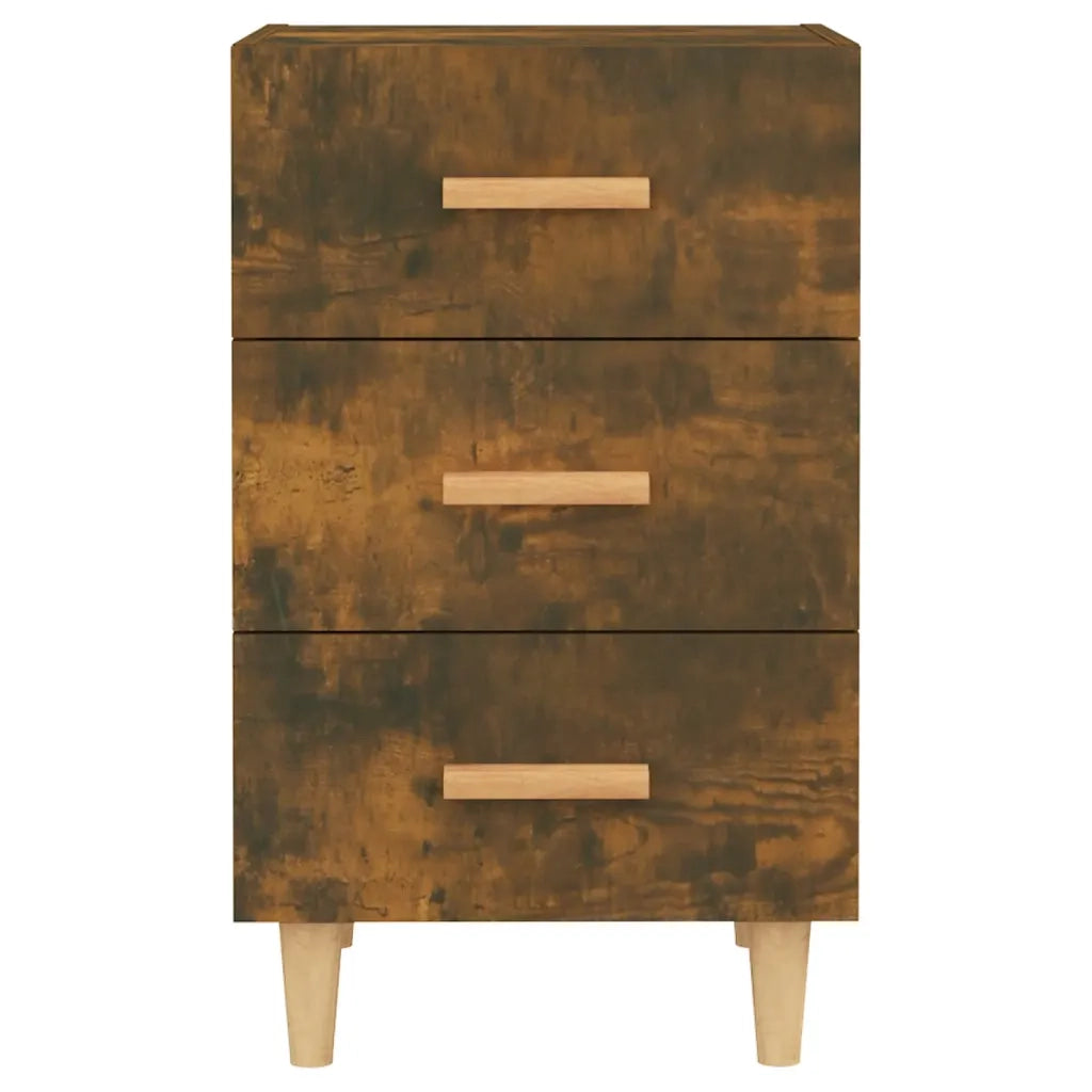 Comodino Rovere Fumo 40x40x66 cm in Legno Multistrato 817321