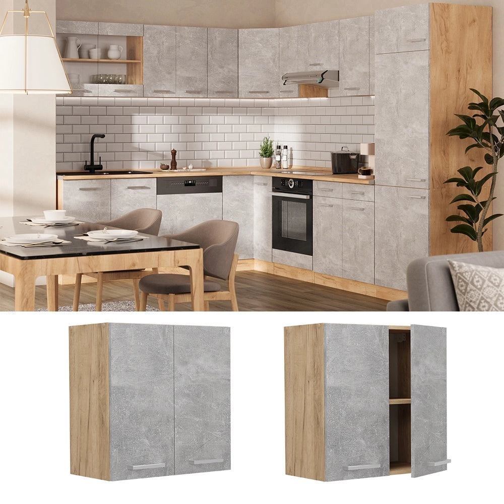 Pensile da cucina R-Line Calcestruzzo/Rovere dorato 60 cm Vicco