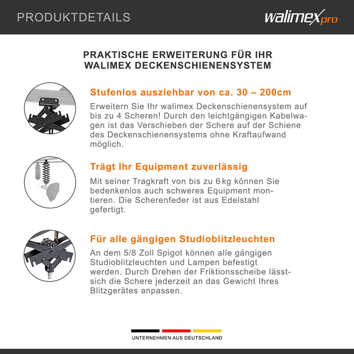 Walimex Forbici per sistemi di guide a soffitto