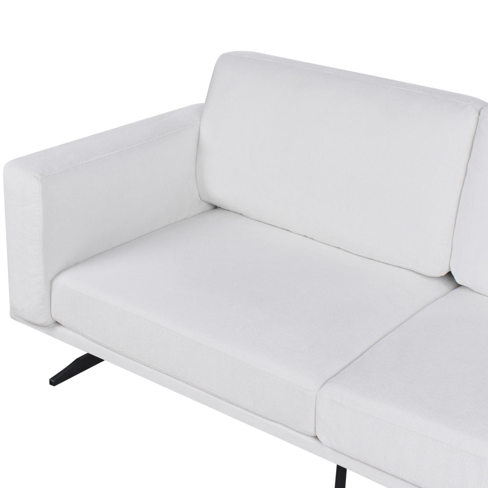 Divano Tessuto Bianco Rivestimento Gambe in Metallo Moderno