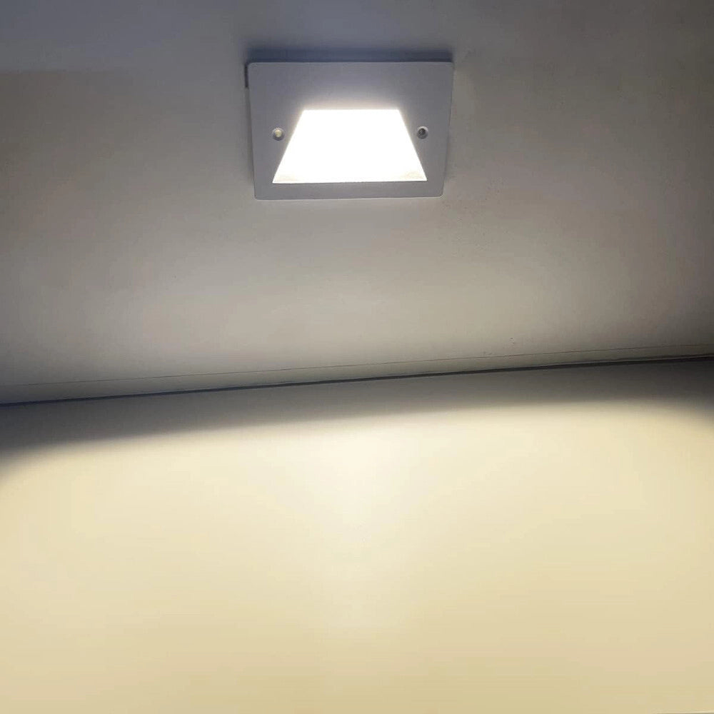 Trade Shop - Faretto Incasso Per Cassetta 503 Segnapasso 3w Tecnologia Cct Con Switch Ip65 Es49-3c - Bianco