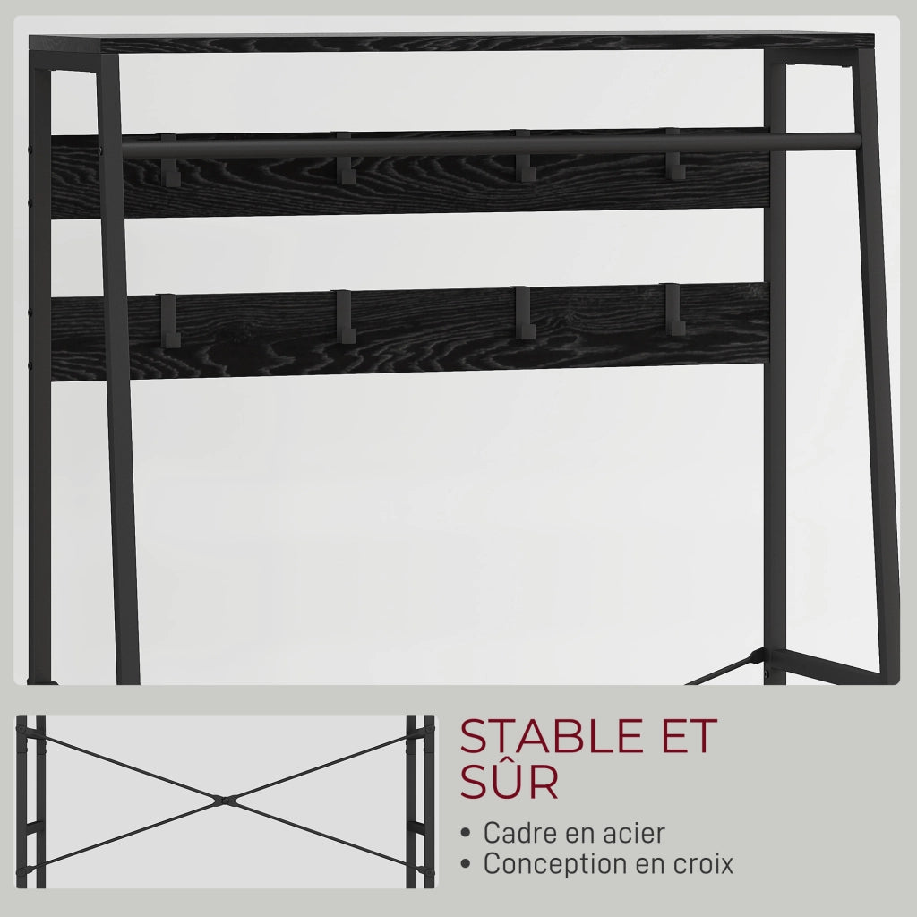 Armadio a stecche con cassetti e scaffale ¨C Zephmum ¨C Nero 80x30x180,5 cm
