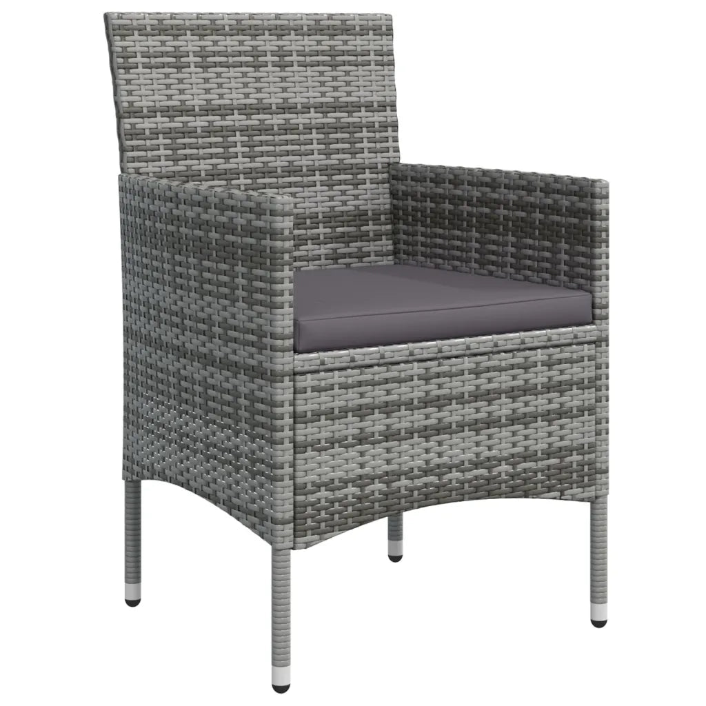 Set da Pranzo da Giardino 7 pz con Cuscini Grigio e Nero cod mxl 42812