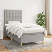 Giroletto a Molle con Materasso Grigio Chiaro 90x200 cm Tessuto 3142625