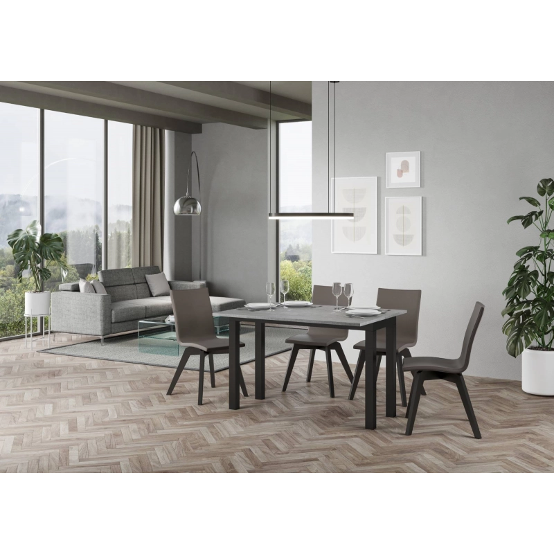 Tavolo apribile 120/200x45/90 cm Everyday Double telaio Antracite - Cemento