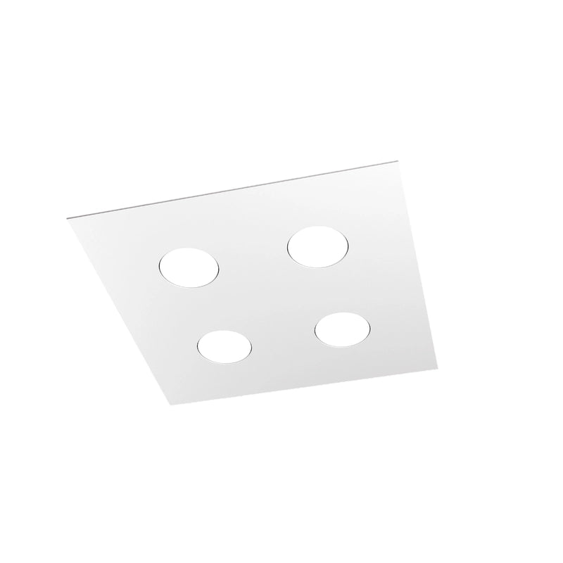 Toplight Plafoniera da soffitto quadrata 4 luci Area con attacco GX53, struttura colore bianco, design moderno 40x40x3cm