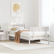 Letto senza Materasso-Struttura Letto Bianco 75x190 in Legno Massello di Pino 964072