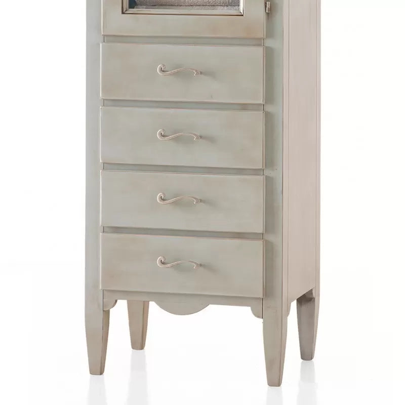Vetrinetta 1 porta 4 cassetti laccato effetto ossidato misure l.57 p.40 h.134 - Mobili 2G