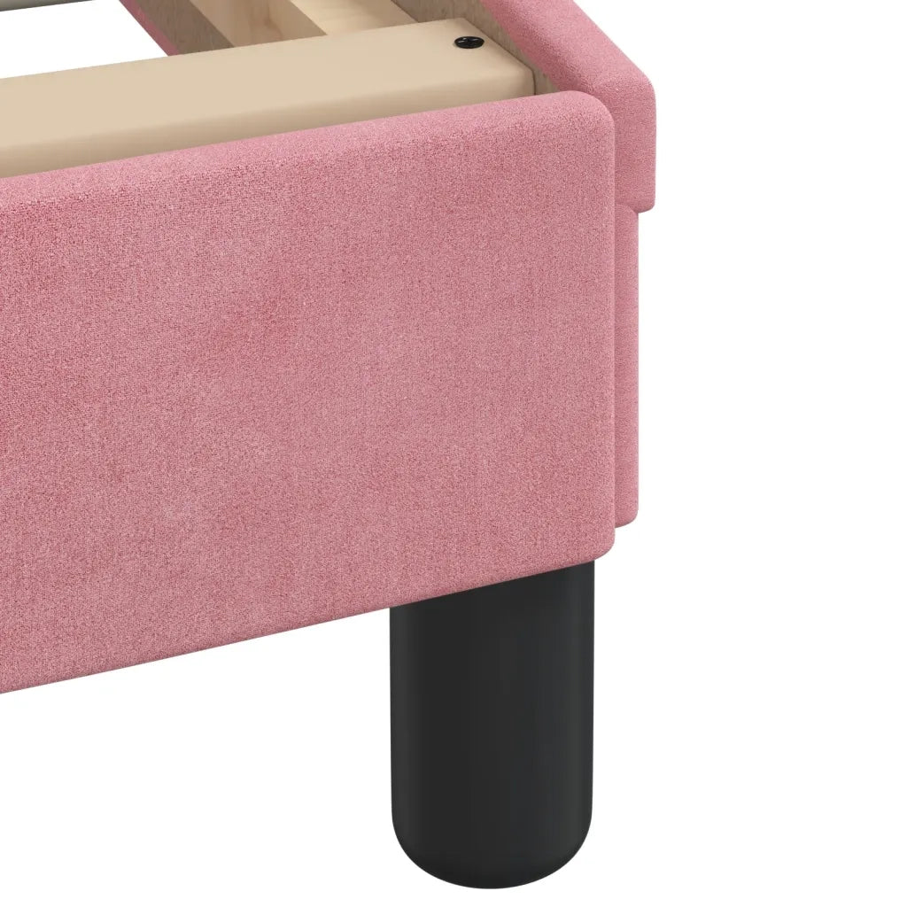 Letto con Materasso Rosa 90x200 cm in Velluto