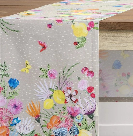 Tavolo da pranzo decorativo - festivo 100% cotone - morbido - respirante 50 cm x 150 cm tavolo da pranzo decorativo - festivo per eventi da buffet, matrimoni e feste estive - nebbia - primavera/estate