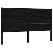 Testiera | Testata per Letto Nera 126x4x100 cm in Legno Massello di Pino