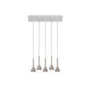 Lampadario Moderno Aygo Metallo Bianco E Sabbia 5 Luci Gu10