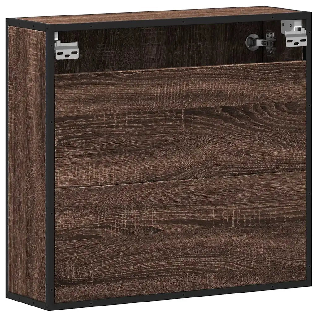 vidaXL Mobile Bagno Specchio Rovere Marrone 65x20x60 Legno Multistrato