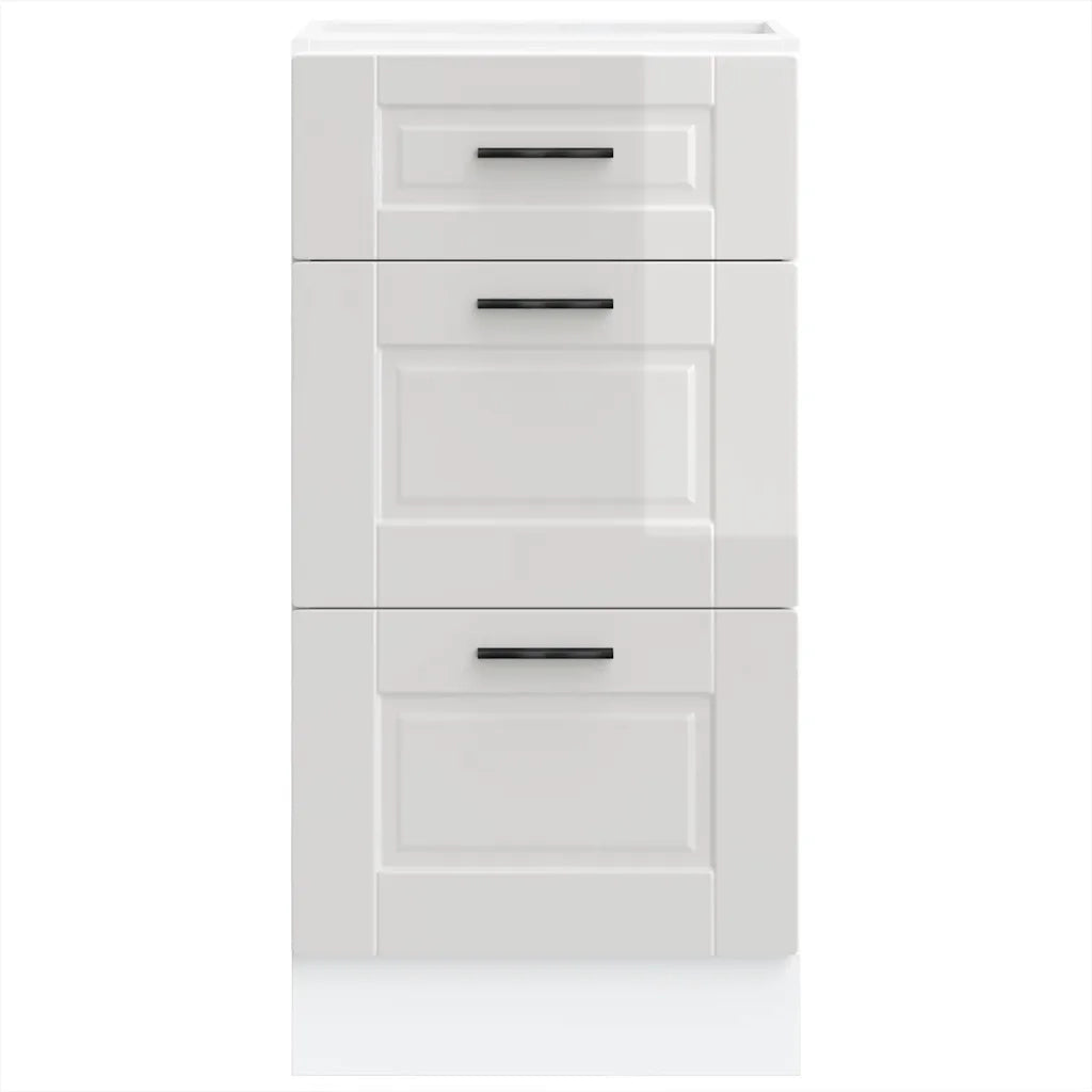 Mobiletto da cucina "Porto" Bianco lucido in legno ingegnerizzato 854222