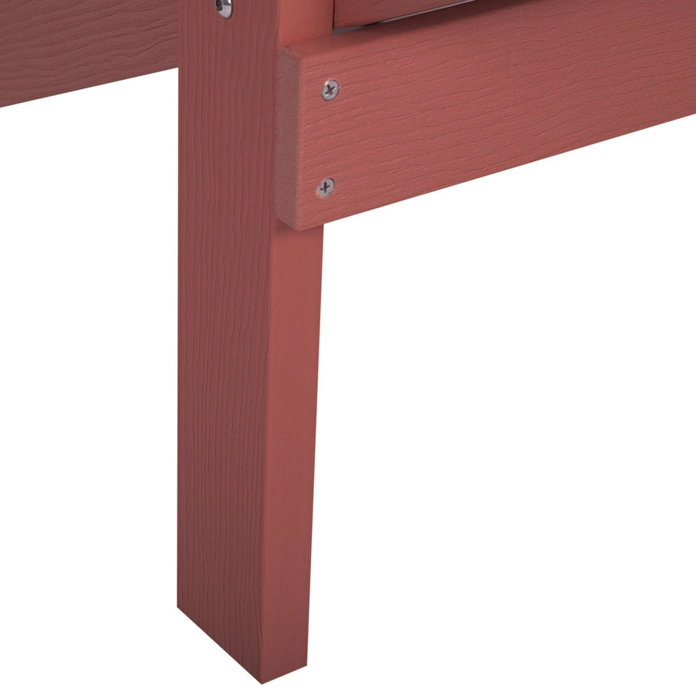 Sedia da giardino in plastica rossa in legno con poggiapiedi resistente agli agenti atmosferici in stile moderno