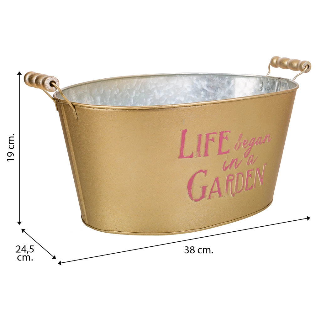 Lavabo in metallo dorato38/33,5x24,5x16,5/19h b:28x19,5