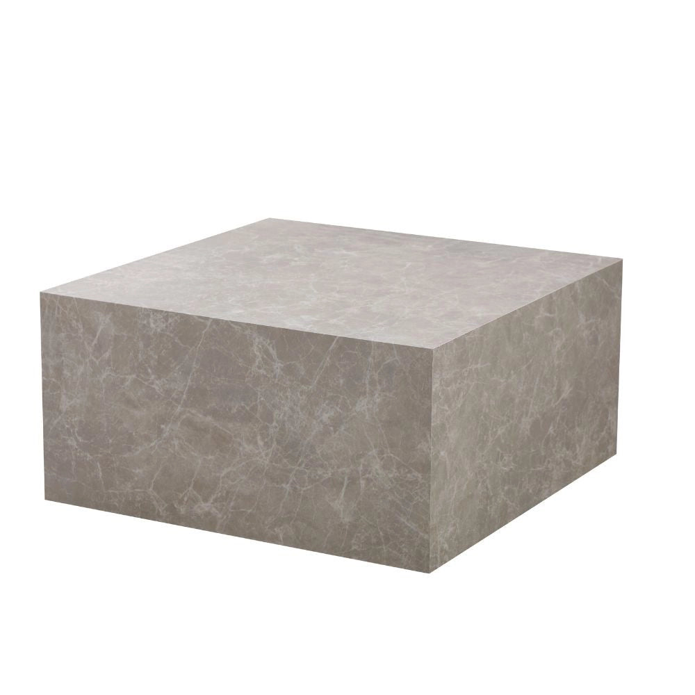 Tavolino quadrato da salotto effetto marmo beige Lola 80x80x40H