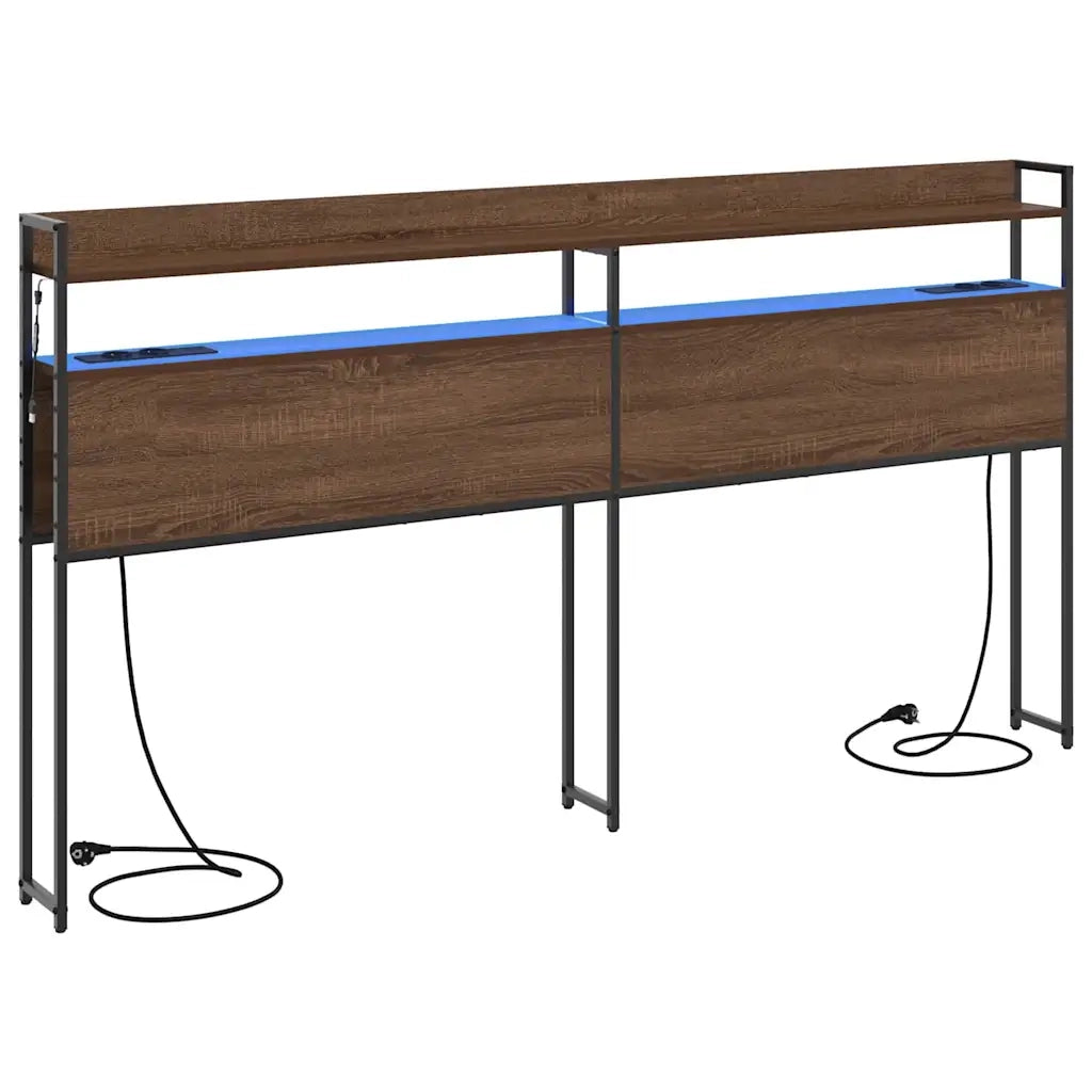 vidaXL Testata contenitore Rovere marrone 200 cm Legno multistrato