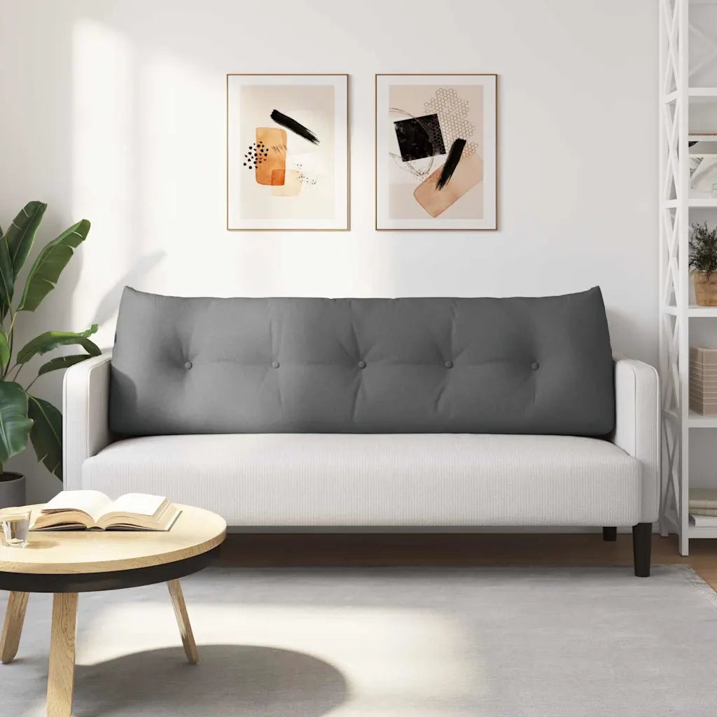Cuscino per Schiena Grigio scuro 160 x 24 x 50 cm Tessuto 42014529