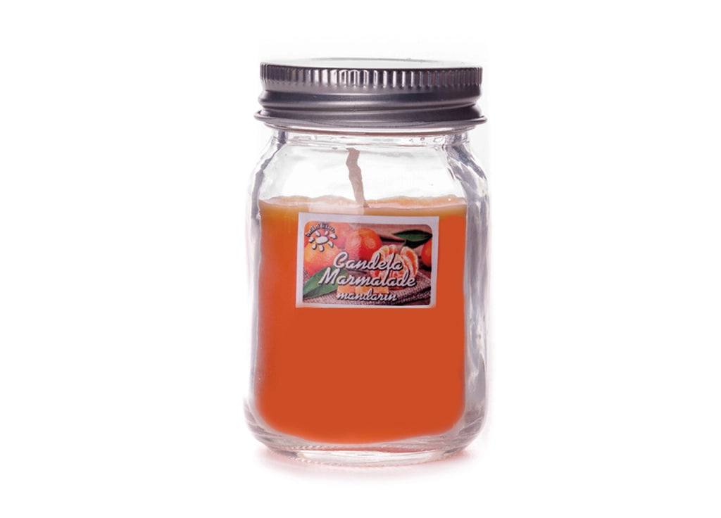 Candele Profumate In Barattolo Di Vetro Modello Marmalade In Varie Fragranze - Candela - Mandarino