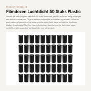 Cassetta di archiviazione a film 50 pezzi - Impermeabile - Cassetta di archiviazione - Plastica - Nero - Adatto per adesivi