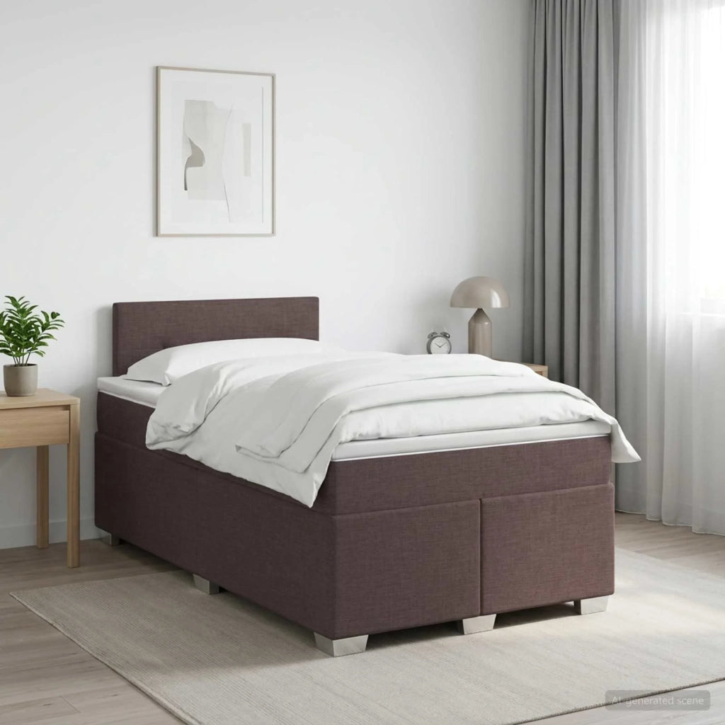 Letto box spring con materasso Marrone Scuro 120 x 190 cm 3450435