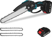 Sega a catena elettrica a batteria 8'' per lavori di giardinaggio e falegnameria, comprensivo di 1 batteria