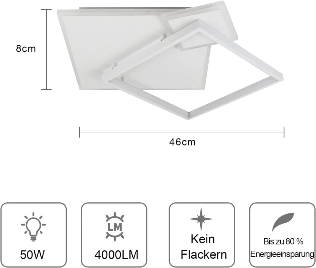 ZMH Lampada da soffitto LED design moderno metallo telecomando per soggiorno