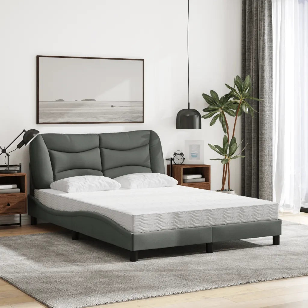 Letto con Materasso Hvar Grigio Scuro 120x200 cm Tessuto 3208521