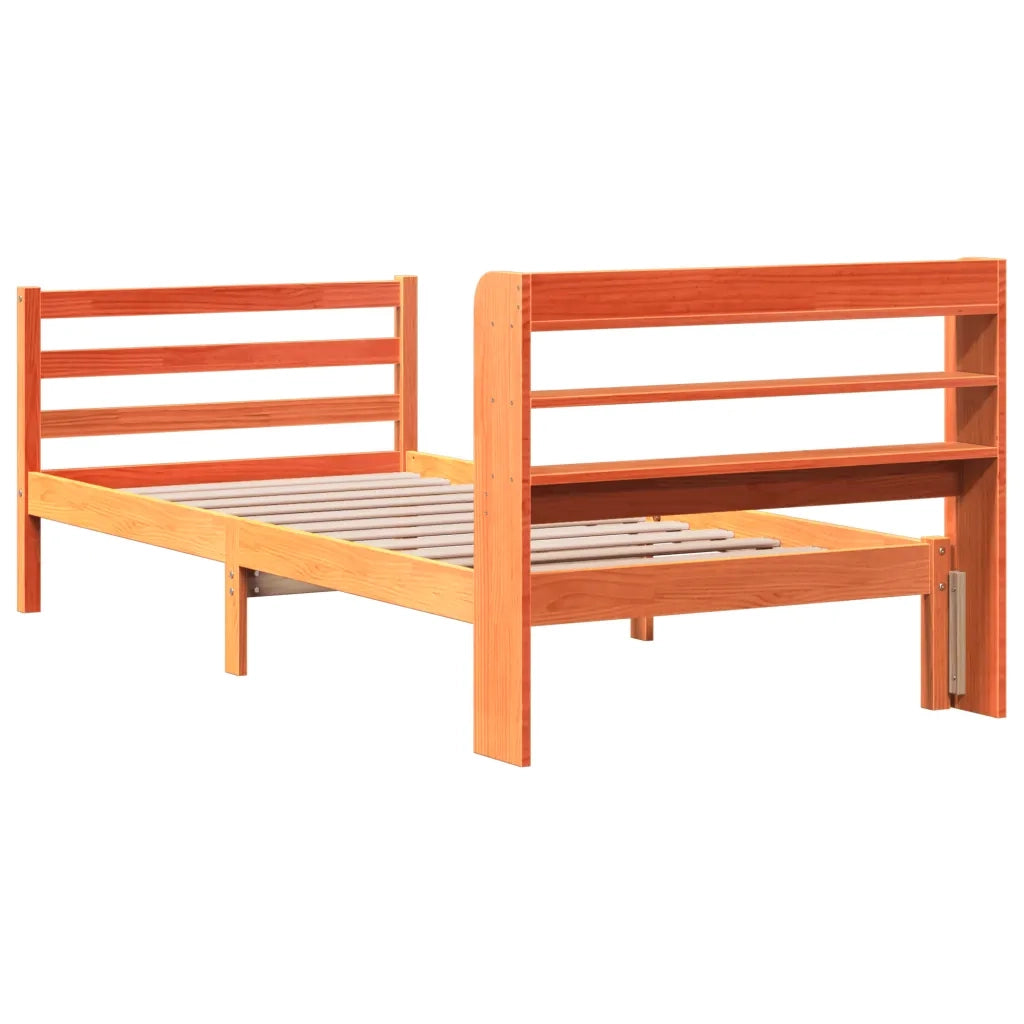 Letto senza Materasso Marrone Cera 75x190 cm in Legno di Pino 3306655