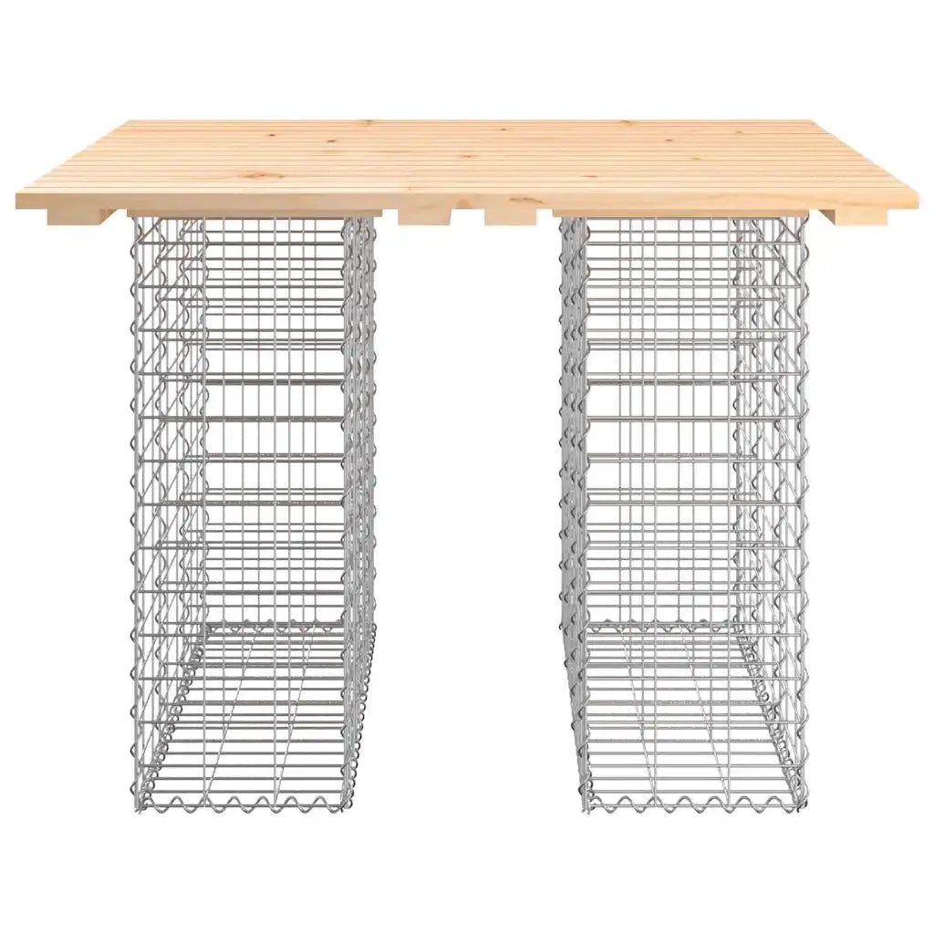 Tavolo da giardino in gabbione design 100x102x72 cm in legno massello di pino 834371