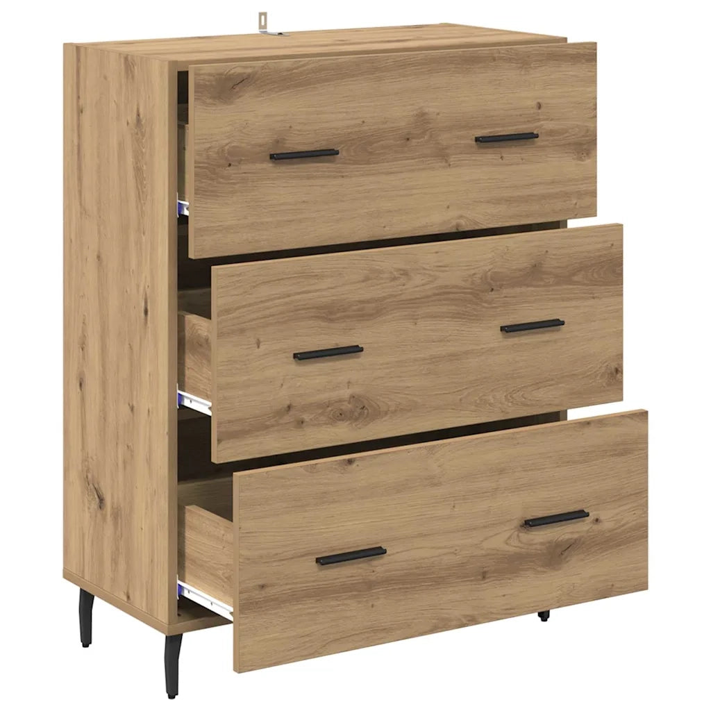 Credenza con Cassetto-Buffet-Armadio da cucina Rovere artigianale 69,5 x 34 x 90 cm 270220
