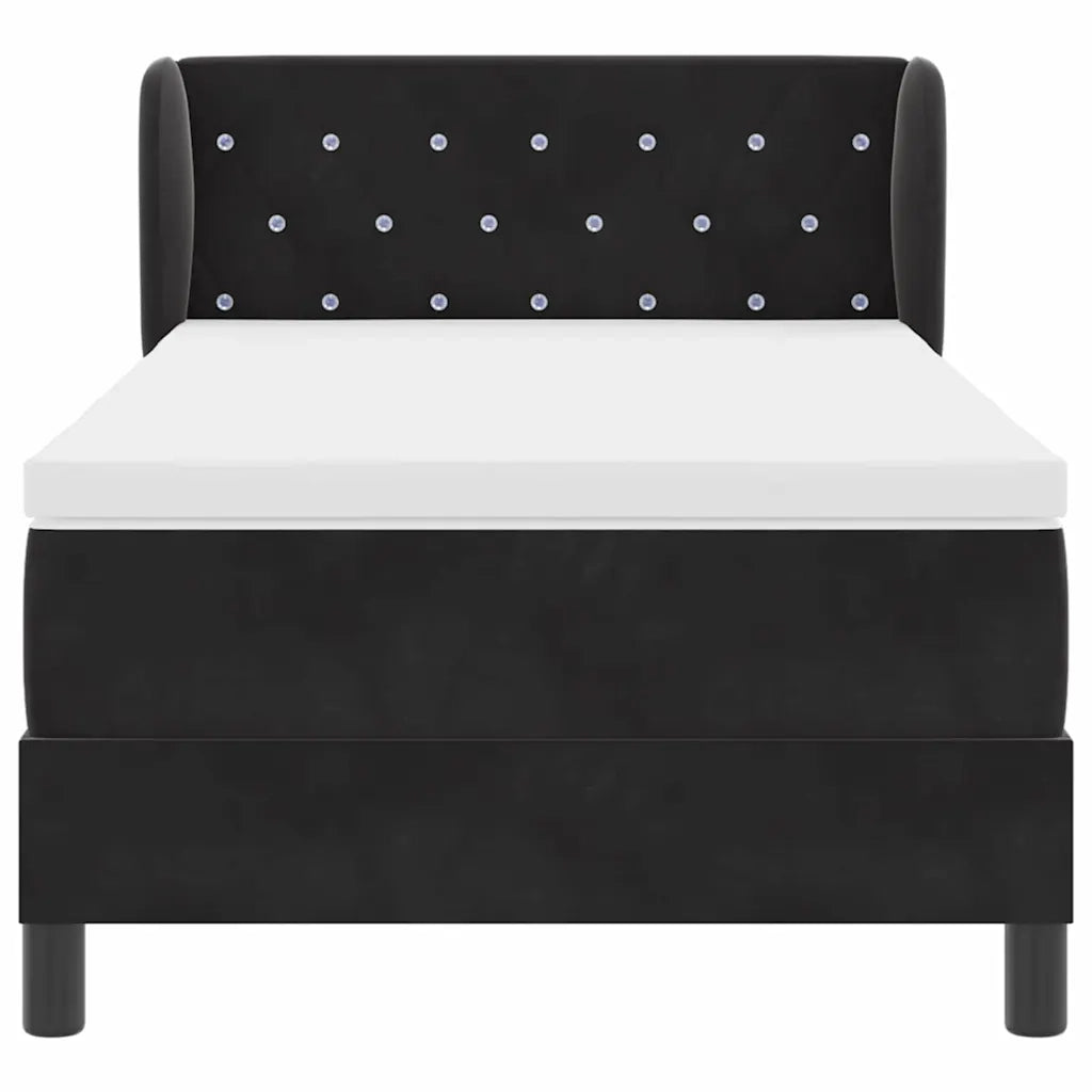 Letto a molle con testiera Nero 90 x 190 cm Velluto 3340312