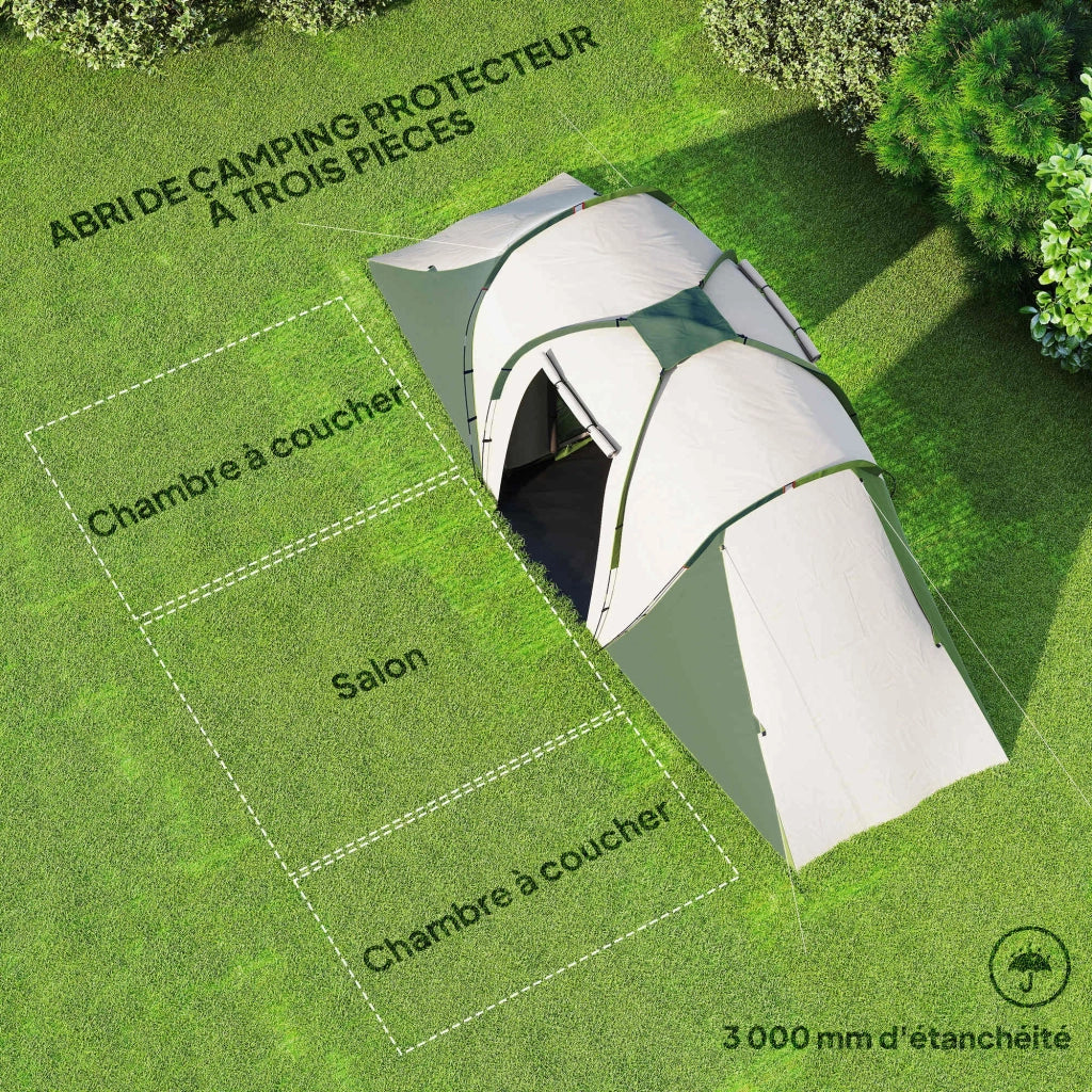 Tenda da campeggio 4-6 persone impermeabile ¨C zephmum ¨C 555x225x190 cm