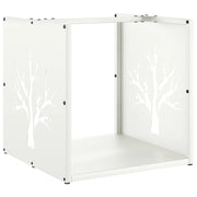 Rastrelliera per Legna da Ardere Bianca 40x40x40 cm CFW9612657