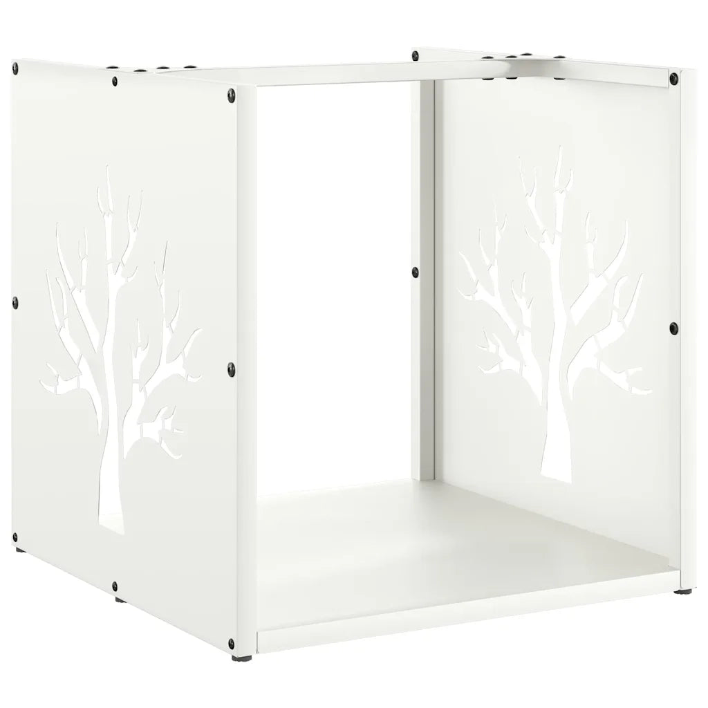 Rastrelliera per Legna da Ardere Bianca 40x40x40 cm CFW9612657