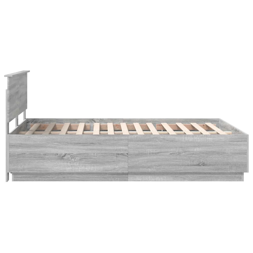 Struttura del letto con testiera Grigio Sonoma 140 x 190 cm 3408164