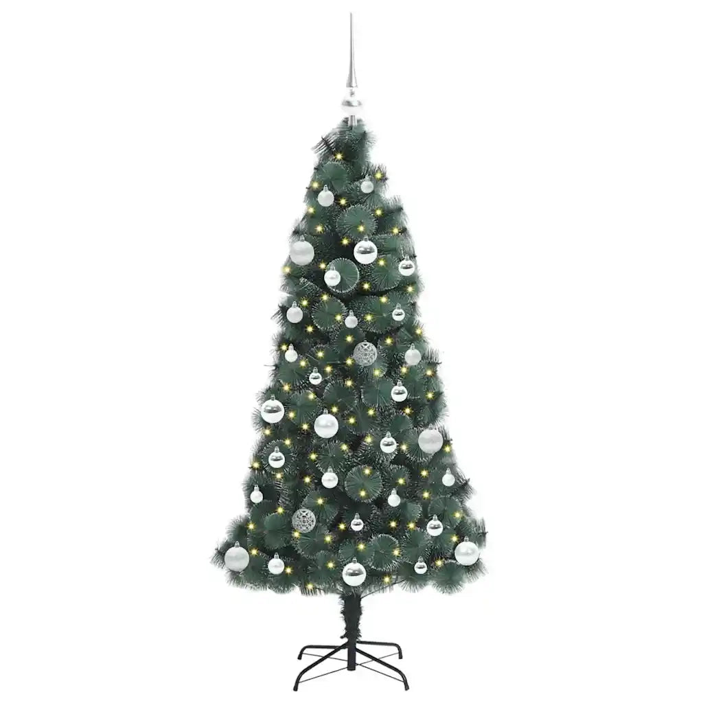 Albero di Natale | Decorazioni natalizie artificiale pre-illuminato con set di palline