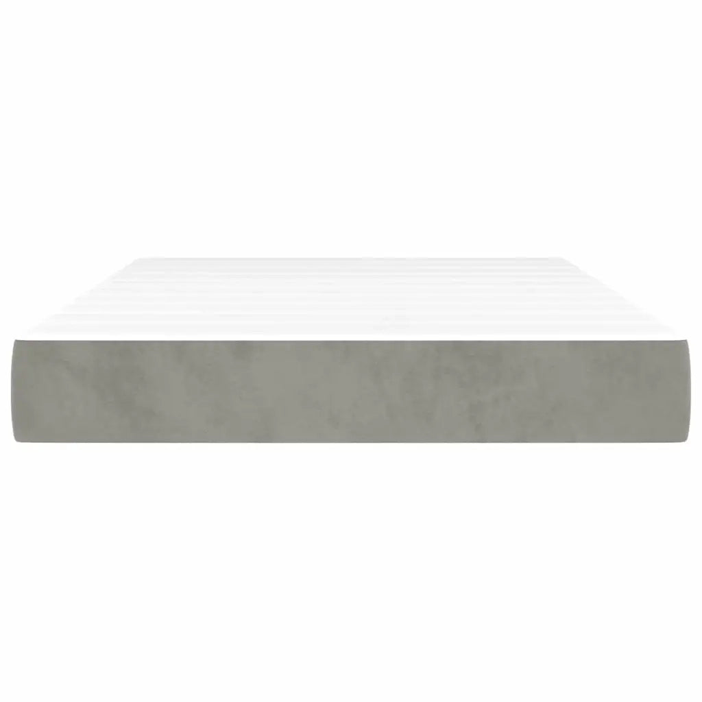 Materasso a Molle-Materasso per letto Grigio Chiaro 120x220x20 cm in Velluto