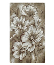 Tappeto Arredo ASTURIA MARRONE FANGO salotto soggiorno camera, disegno floreale moderno grandi fiori, multiuso lavabile antiscivolo cm.85x150