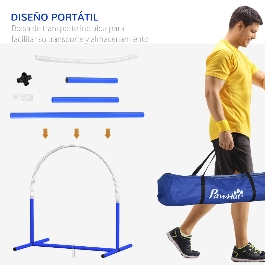 Set Agility per Cani 4 Pezzi con Borsa Trasporto ¨C Zephmum ¨C Bianco e Blu