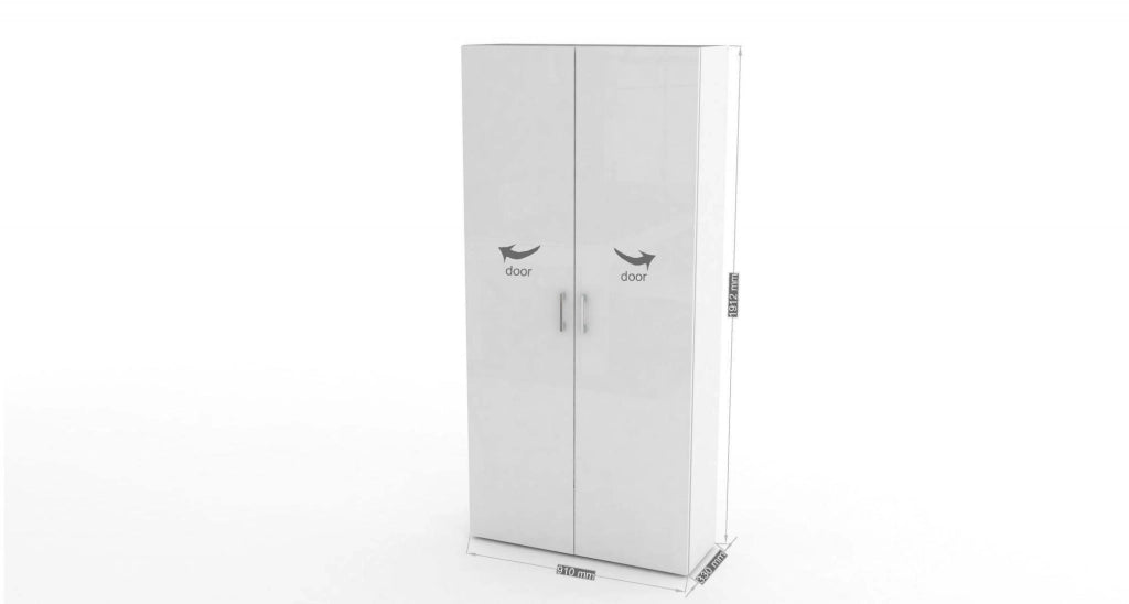 Mobile Portascarpe Actra, Scarpiera 27 Ripiani Made in Italy, 91x33x190h cm Bianco Lucido